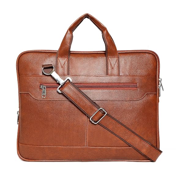 Zylosto Premium Laptop Bag for Men | Faux Leather Office Briefcase with Laptop Compartment | Messenger Shoulder Bag with Adjustable Strap | Business, Work, College & Travel Bag