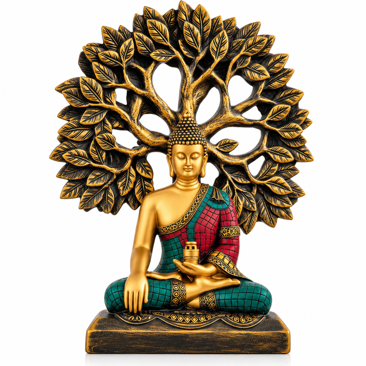 Zylosto Premium Buddha with Tree of Life – Elegant Home Decor Statue for Peace, Positivity & Prosperity